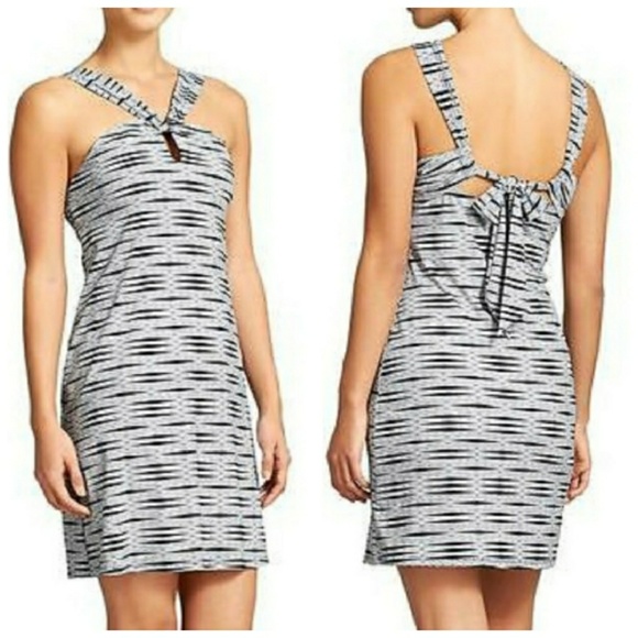 black and white swim dress
